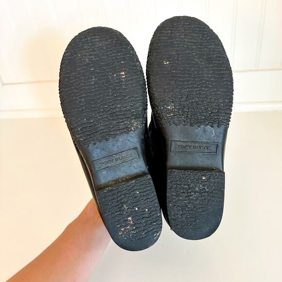 Tory Burch Leather Low Top Rain Duck Rain Boots Black 6M - Picture 4 of 7